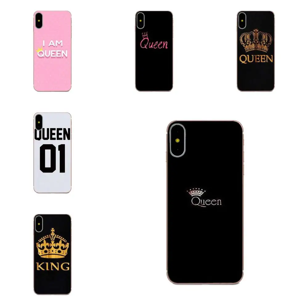 

Soft TPU Coque Case For Galaxy Alpha Core Note 2 3 4 S2 A10 A20 A20E A30 A40 A50 A60 A70 M10 M20 M30 King Queen Couple Crown