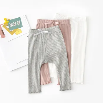 

3pcs/set Spring Autumn Tight Leggings Toddler Girls Cotton Pants Infant Newborn Kids Knitted Skinny Pants For Babies 3 Color