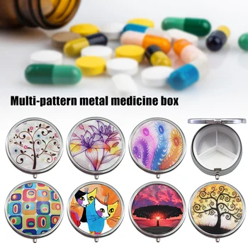 

Medicine Organizer Portable Pill Box Makeup Storage Container Folding Pill Case Metal Pill Cutter Health99