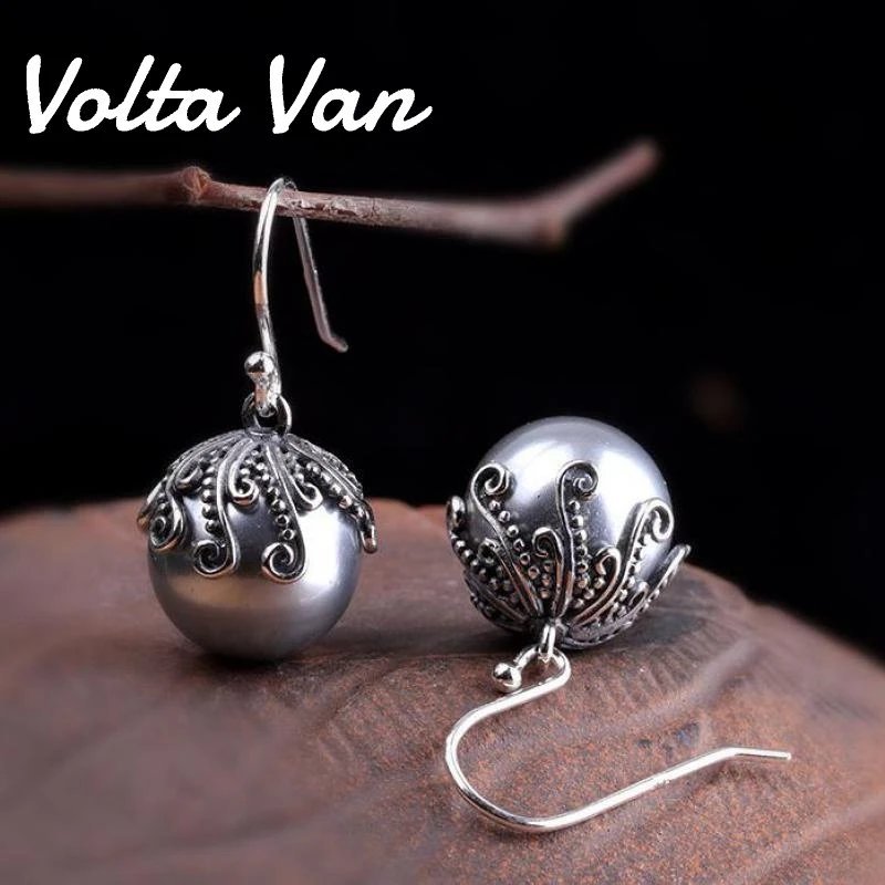 

Volta Van Drop Earrings 925 Sterling Silver 2022 New Pendientes Plata Elegant Shell Beads Geometric Fine Jewelry Trendy Earrings