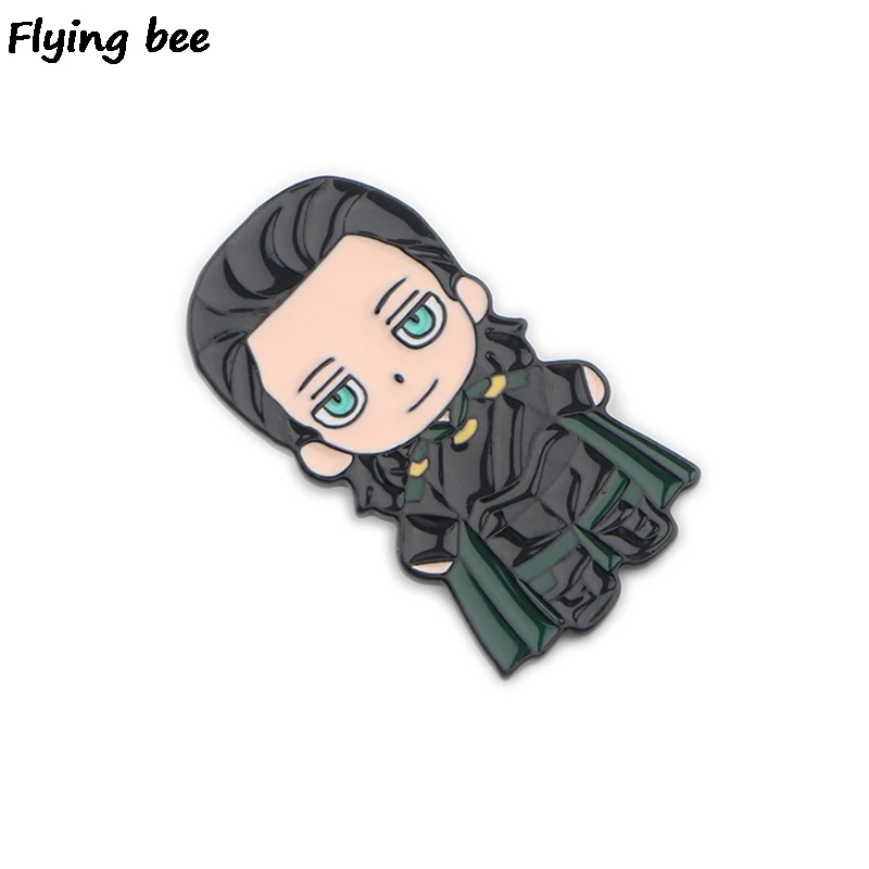 Flyingbee Тор Мультяшные значки Loki брошь модные эмалированные булавки футболки значки шпильки с отворотом значок для друзей женщин мужчин X0421
