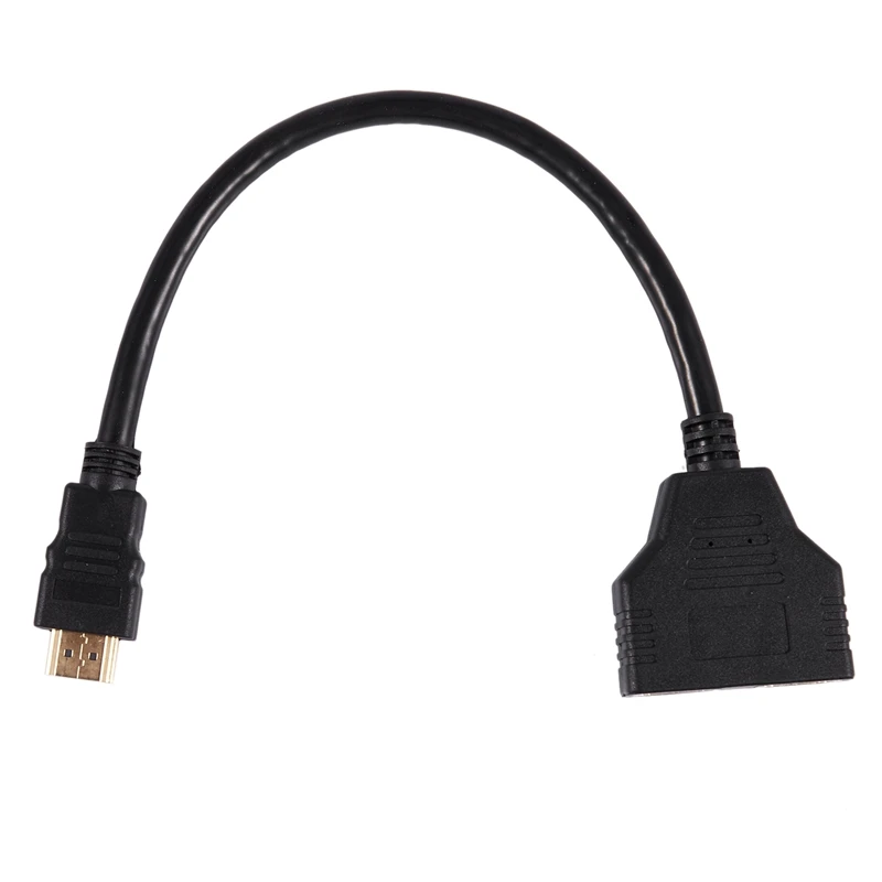 Кабель преобразователь сигнала HDMI 1 к 2 с двойным адаптером для видео ТВ HD