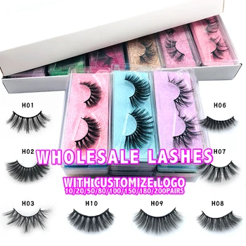 

Wholesale False Eyelashes Makeup Fake Lashes 10/20/30/40/50/100Pcs Faux Mink Lashes Handmade 3D Eyelash Set faux cils Bulk