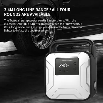 

Portable 12v 150psi Compressor Tire Inflator Pump Portable Air Inflator With Digital Screen And Led Flashlight