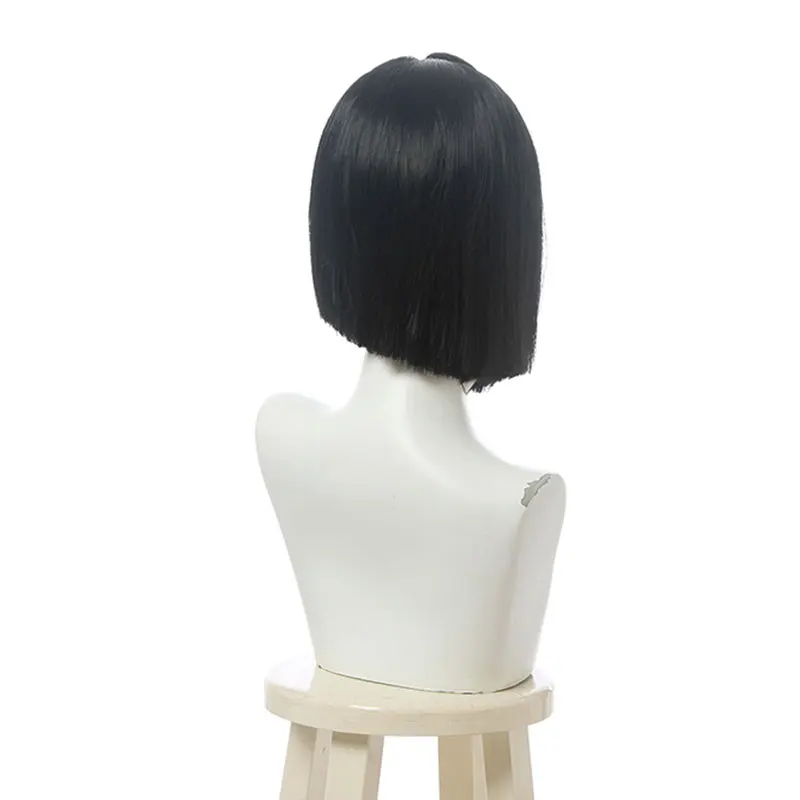 L-email wig Synthetic Hair Game Valorant Viper Cosplay Wig Short Straight Black Wigs Heat Resistant Halloween pelucas de mujer 4