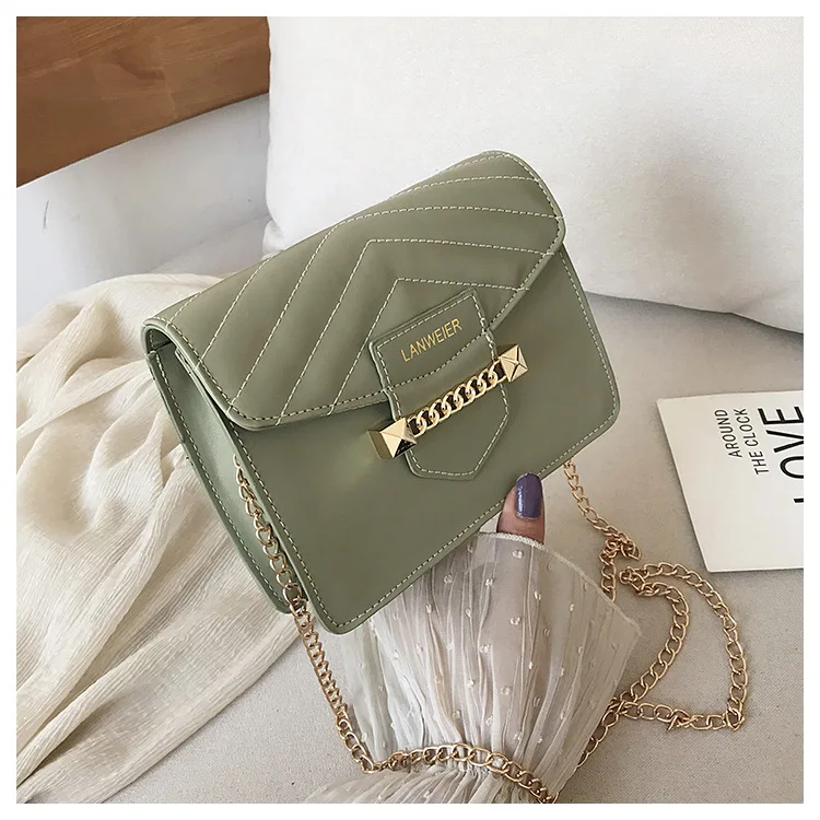 

Bag Women's 2019 Autumn And Winter New Style Fashion Shoulder Bag Spiraea Solid Color INS Chain Single-shoulder Bag for Women