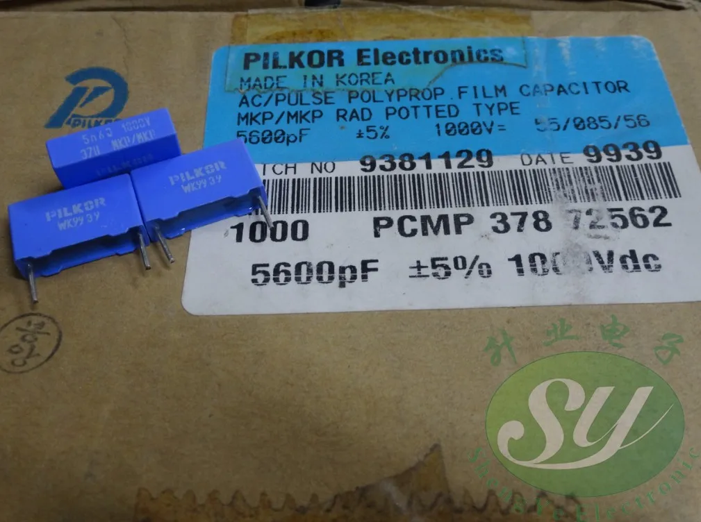 50 шт. PILKOR MKP 0,0056 мкФ/1000 V 5.6NF 5600pf n6 562 пленочный конденсатор