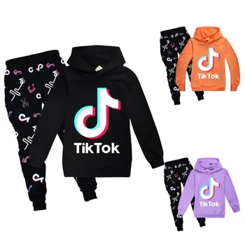 

Fashion kids clothes Boy girl long sleeve letter hooded jacket and pants
