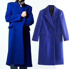 

Maxdutti Coat Women Double Breasted Oversize Overcoat Women Fashion Winter Trench Coat Women England Simple Elegant Solid Long