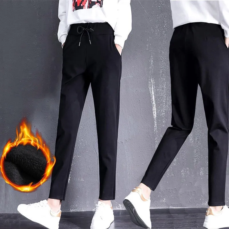 

Jogging Woman Plus Size 3XL Black Sweatpants Baggy Pants Korean Winter Office Pants Workwear Trousers Ropa Mujer Pantalones