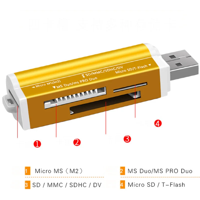 4 In 1 USB Card Reader Flash Drive High speed USB2 0 Universal OTG TF SD 2