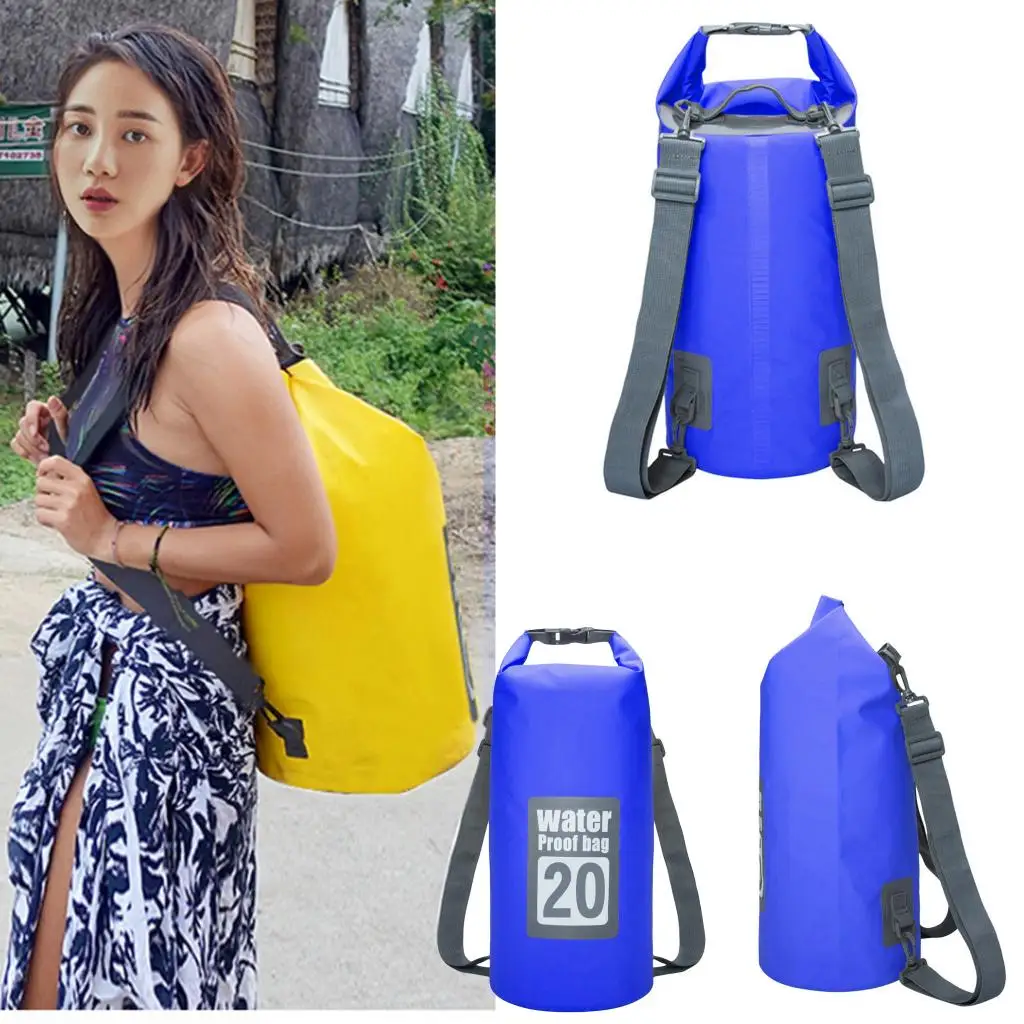  5/10/15/20/30L Swimming Bags Waterproof Dry Bag Backpack Camping Kayak Roll Top Sack Shoulder Pack for Boating Surfing 