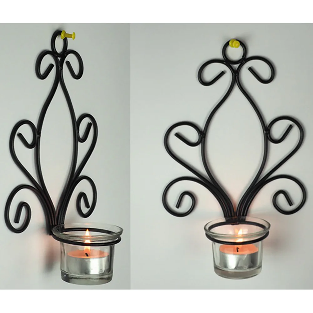 

Party Candlestick Tealight Hanging Props Iron Wall Mount Nordic Style Craft Stand Art Holder Home Decor Wedding Gift