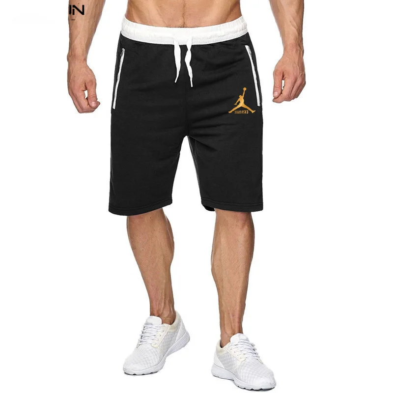 

Hot Bermuda Shorts Men's Beach Shorts Men's Brand JORDAN 23 Printed Letter T-Shirt Men's Short Collar Fitness Jogging Pants