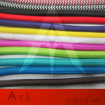 

2*0.75 colorful Edison Textile Cable Fabric Wire Chandelier Pendant Lamp Wires Braided Cloth Electrical Cable Vintage Lamp Cord
