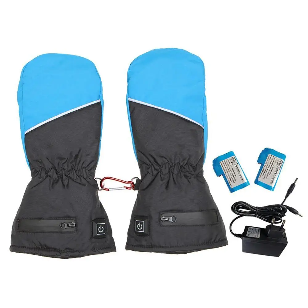 Перчатки с подогревом, электрические, перезаряжаемые, изолированные, сенсорный экран, нагревательные перчатки для женщин, полный палец, перчатки для катания на лыжах - Цвет: EU