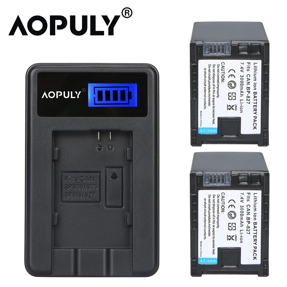 AOPULY ЖК Зарядное устройство USB BP 808 819 827 зарядное для Canon FS10 FS100 FS307 FS36 FS37 M306 M31 M36 S20 S200