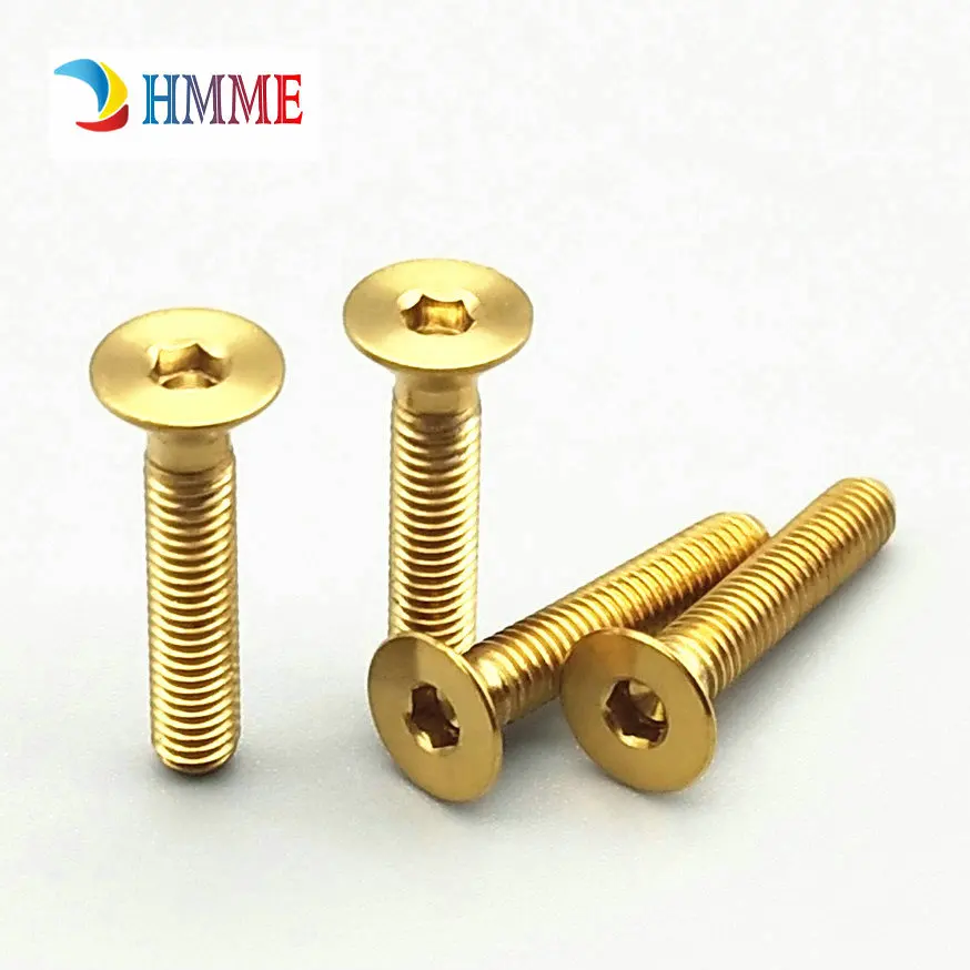 Титан болты для велосипеда двигателя DIY M3 6/8 мм Ti Болт золото Цвет Телевизор с шестигранной головкой разъем Титан винты Ti Застежка 4/6 шт