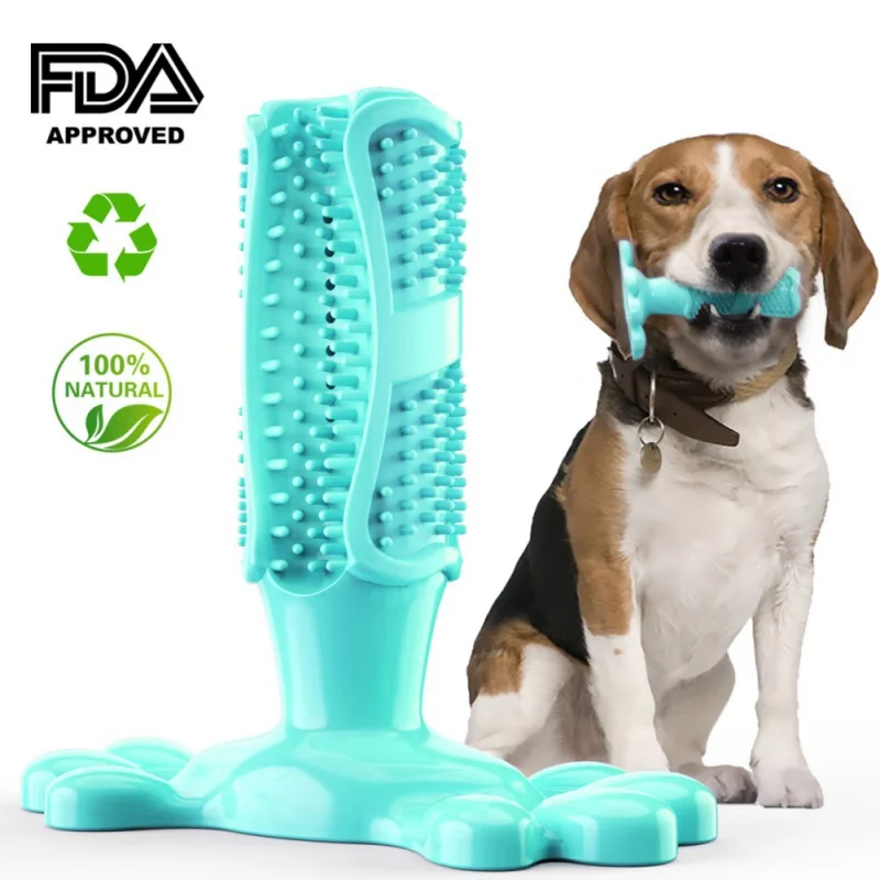 

Dog Toothbrush Toy Doggy Brushing Stick Non Toxic Soft Rubber Bite Resistant Dental Puppy Chew Toy for Teeth Cleaning