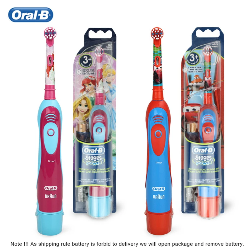 Oral B cepillo de dientes eléctrico para niños, cepillo de suave reemplazable, cabezal de rotación, por batería, para el cuidado de las encías, 3 + edad|Cepillos dientes eléctricos| -