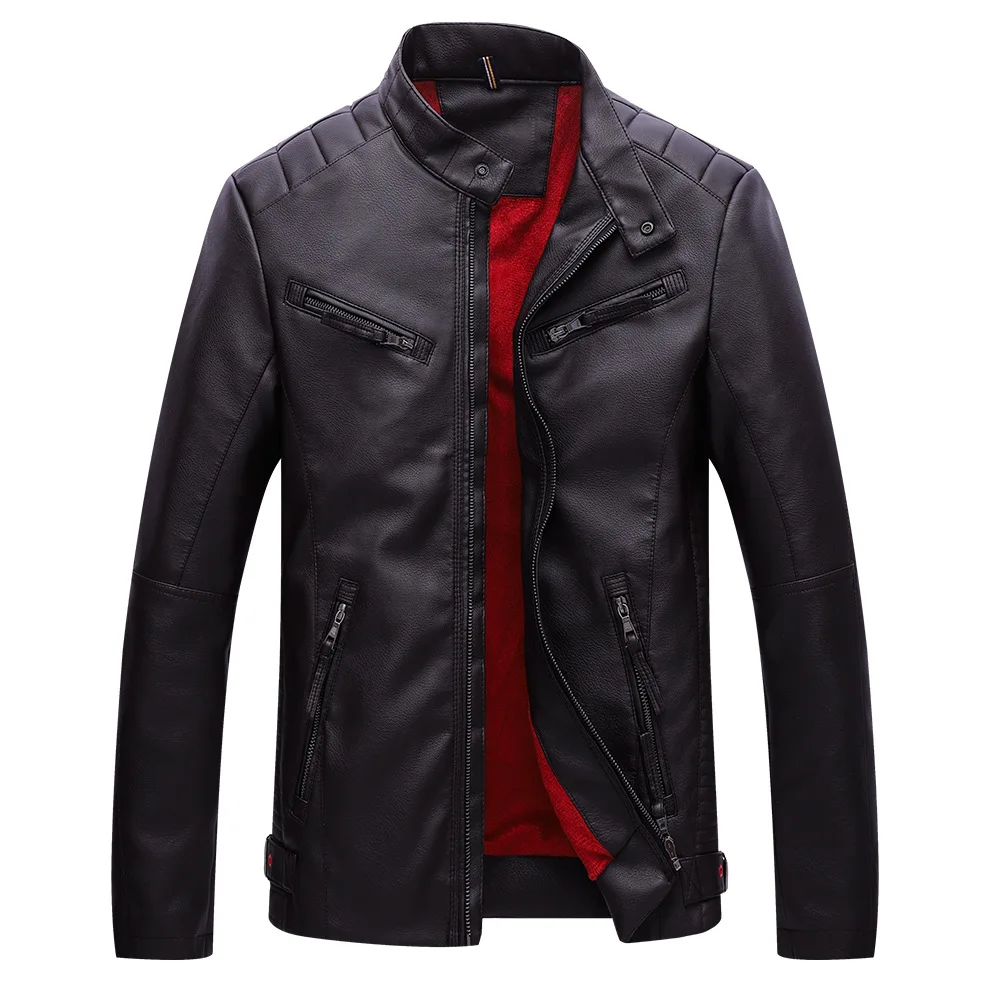 

2019 Winter New Arrival Mens Leather Jackets and Coats Men's Windbreakers Leather Bomber Jacket High Quality Man Motorcycle Coat