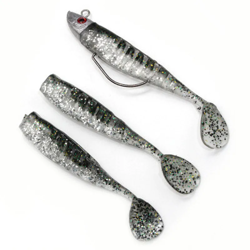 

New 3PCS Fish-type Lead Soft Fishing Lure 11cm25g Replaceable Fish Body Lures Crank Hook T Tail Soft Artificial Bait
