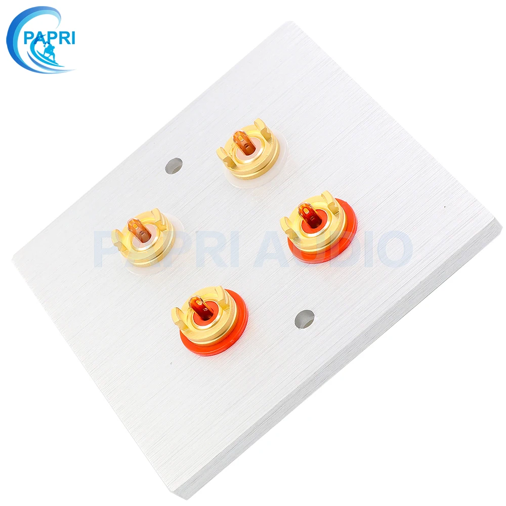 PAPRI Позолоченный разъем RCA+ Алюминий CNC 2/4/5/6/8 отверстий, котор подвергли механической обработке Алюминий зажимный Винт Разъем RCA стенная панель доска Hifi DIY аудио