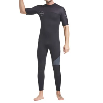 

3mm Thickened Men Wetsuit Short-sleeved Zipper Warm Surf Swimming Diving Suit H7JP