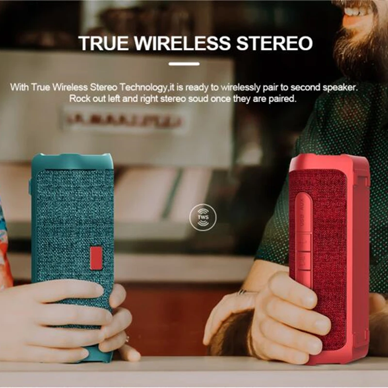 Новая ткань Водонепроницаемый Bluetooth 12 Вт динамик беспроводной портативный супер бас открытый сабвуфер поддержка AUX с батареей 2000 мАч