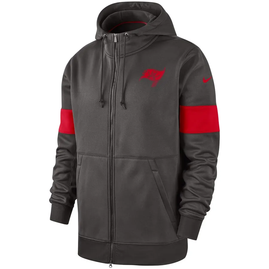 Tampa Bay Buccaneers куртки для мужчин Sideline производительность Full-Zip Hoodie оловянный - Цвет: men