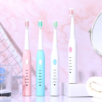 

Best 5 Modes Sonic Electric Toothbrush Rechargeable USB + 4 Replacement Heads Waterproof Timer Tooth Brush Whitening for Adults