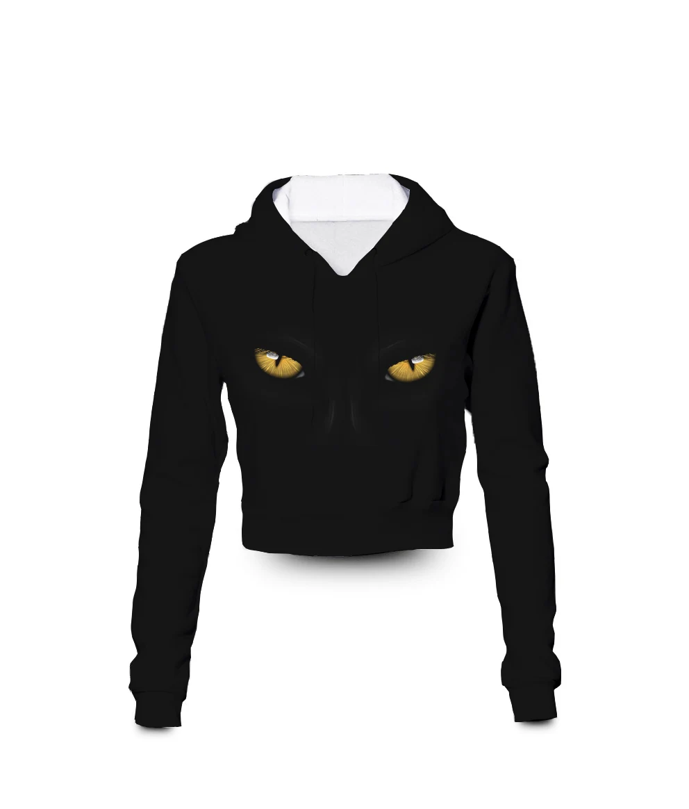 

Custom Made Eye of the Panther 3D Sublimation Print Women Clothing Plus Size Crop Hoodies