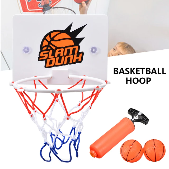 Mini Basketball Hoop Kit Plastic Basketball Backboard with Suction Cup for  Indoor Sports Wall Mount Basketball Hoop Set with 2 Balls Funny Home Basket