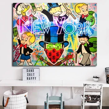 

New York Neon Sign By Alec Monopolyingly Poster Painting On Canvas Bedroom Wall Decoration Pictures Decor