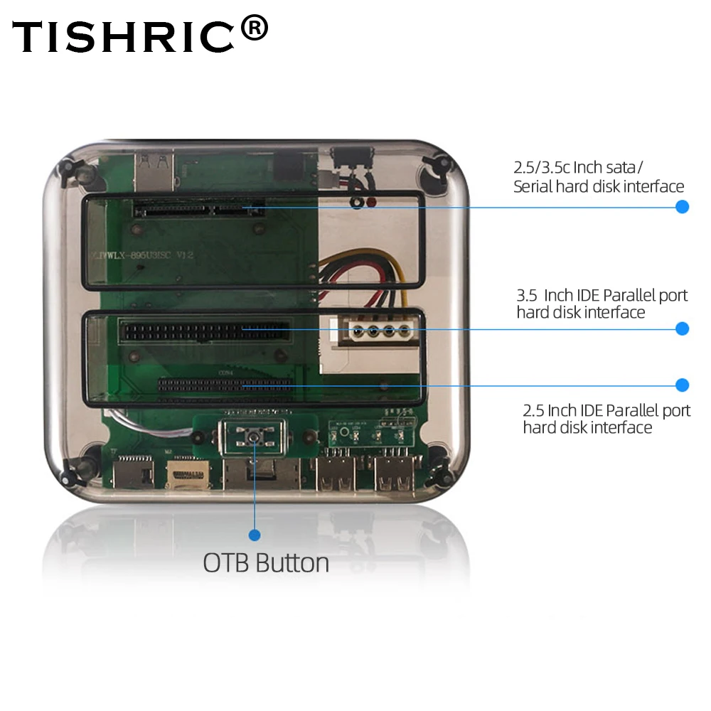 TISHRIC USB 3,0 Все в 1 док-станция для Hdd со слотом для чтения IDE/SATA двойной многофункциональный корпус для жесткого диска док-станция