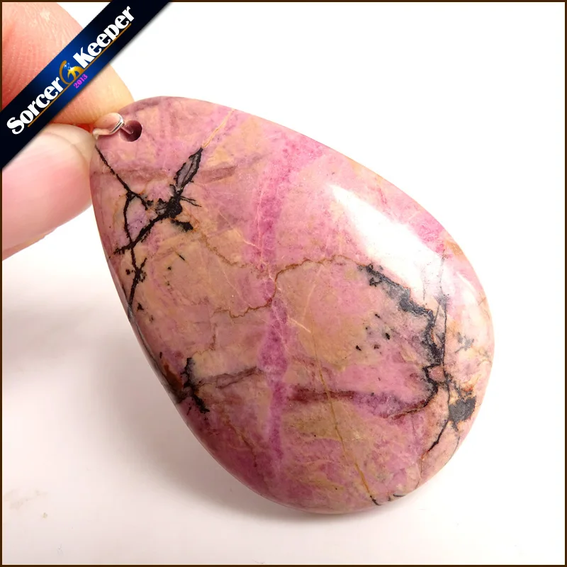 

Natural Stone Real Rhodonite Stone Bijoux Vintage Diy Beads Pendant Costume Jewellery Women's Charm Necklace with Gift Box ZS469