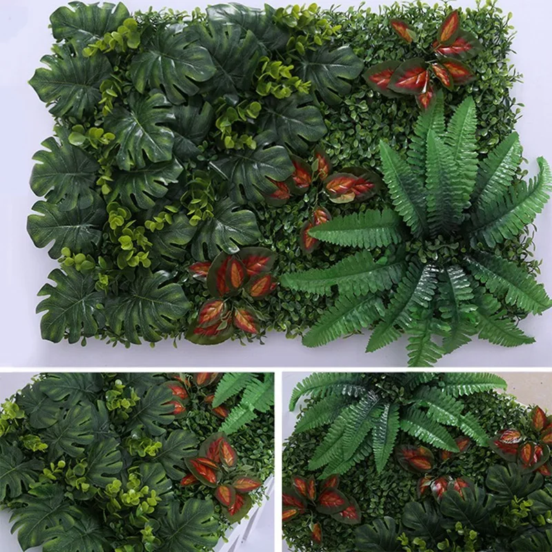 Artificial Grass DIY Miniature Lawn, Garden Ornament, Red Leaves