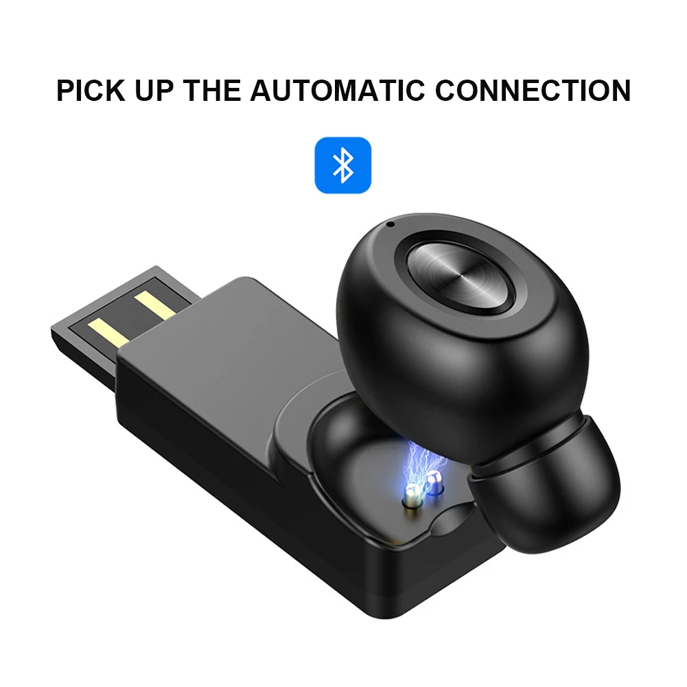 Мини невидимые наушники с одним ухом, Bluetooth 5,0, гарнитура, USB, Магнитная Зарядка, беспроводные автомобильные бизнес наушники, Магнитная Зарядка