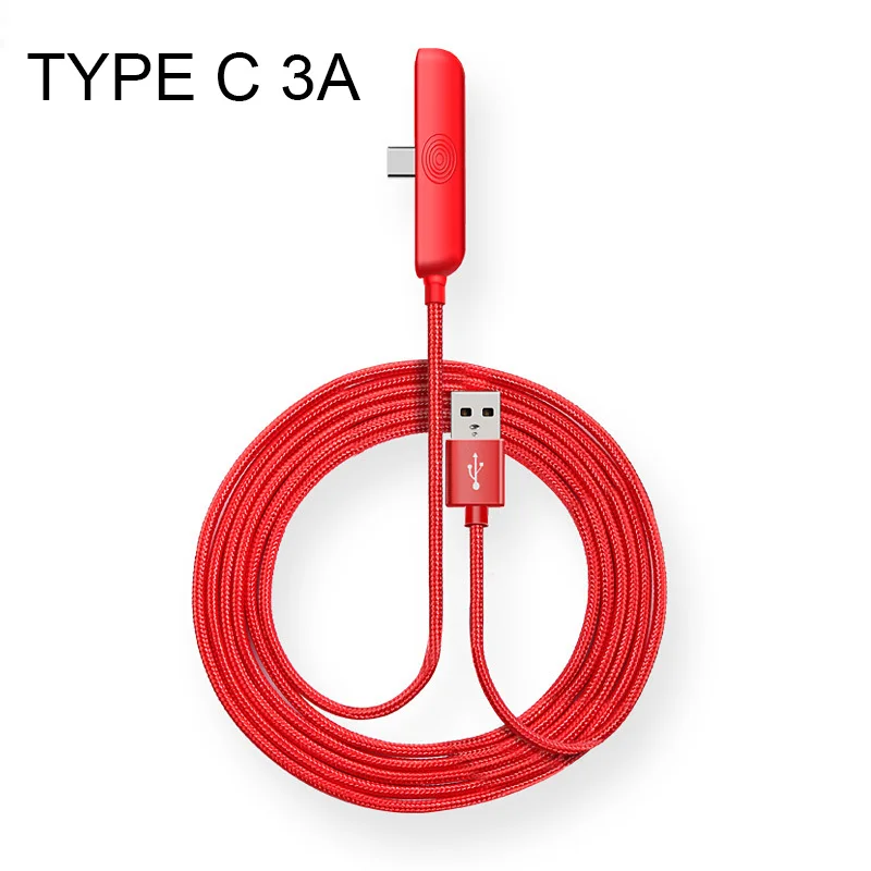 Type c 3A RED USB кабель 5A зарядное устройство для мобильных телефонов 90 градусов кабель Micro usb для iPhone xr x samsung s9 huawei P30 Xiaomi type c кабель VOOC - Цвет: Type c 3A RED
