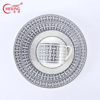 

Luxury Porcelain Dinner Plate Set With Logo Ceramic Dessert Plate Dinnerware Kitchen Accessories Round Party Wedding Dishes Tray