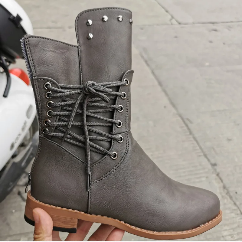 Women Boots Classics Style Plus Size Western Boots Woman Shoes High Quality Motorcycle Riding Equestrian Boots Ladies Promotion