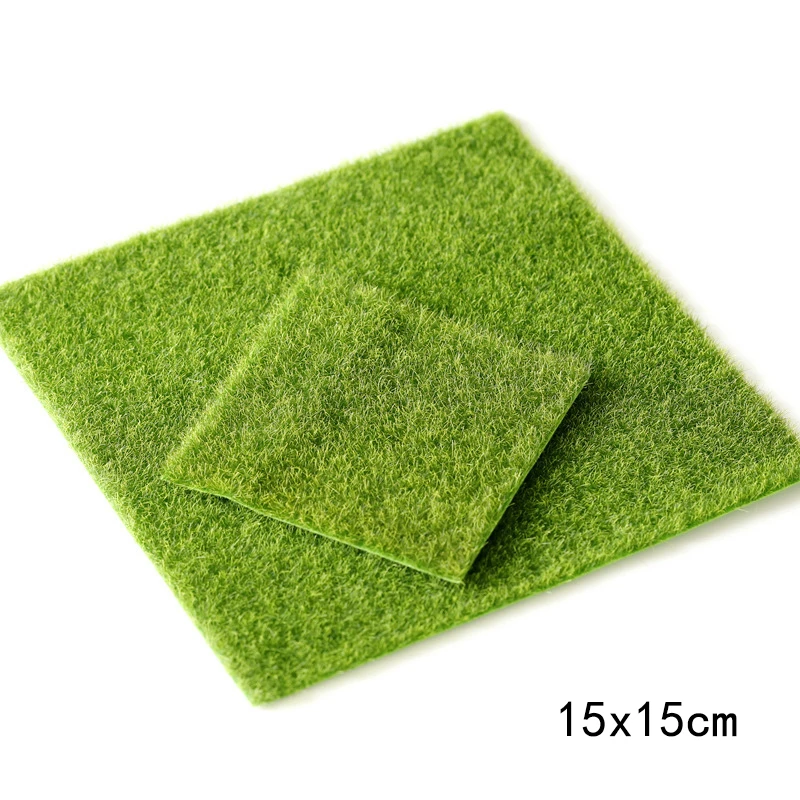Micro Landscape Decoration Mini Fairy Garden Simulation Artificial Moss Decorative Lawn Turf Green Grass 1PC 15*15