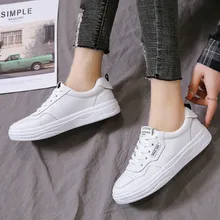 Кроссовки; женская кожаная обувь на низком каблуке и платформе; женская модная дышащая прогулочная Обувь На Шнуровке; E14-30