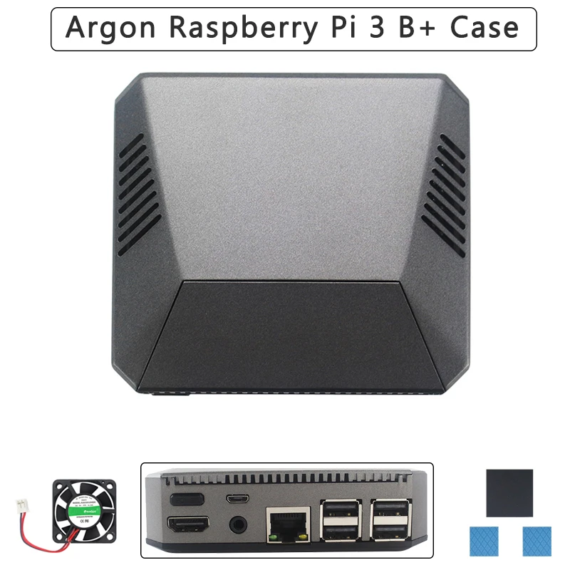 Аргон Raspberry Pi 3 Model B+ аргон Алюминиевый Чехол Съемный магнитный GPIO крышка металлический корпус+ вентилятор охлаждения теплоотвод для RPI 3B+/3B