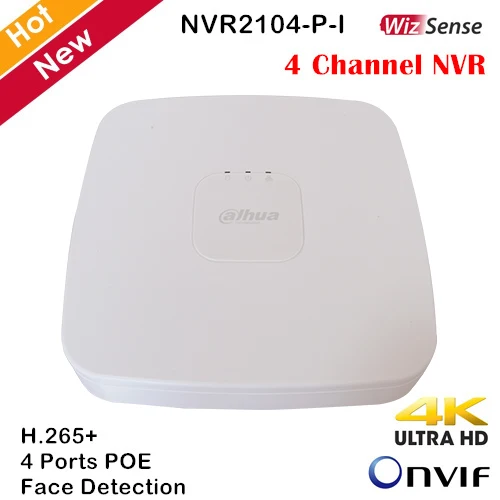 Оригинал Dahua NVR 4CH с 4 портами POE 4k 1 порт SATA WizSense Сетевой Видео Регистраторы H.265 +