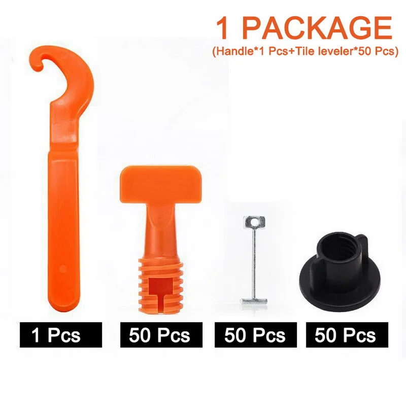 

50Pcs Flat Ceramic Floor Wall Construction Tools Reusable Tile Leveling System Kittile Leveling System Kit For Tile
