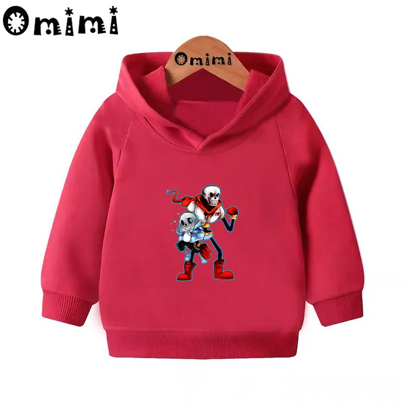 Милые толстовки с героями мультфильмов с героями игры «Undertale Sans»; детские толстовки с капюшоном; крутой пуловер для малышей; топы для девочек и мальчиков; осенняя одежда; KMT3053