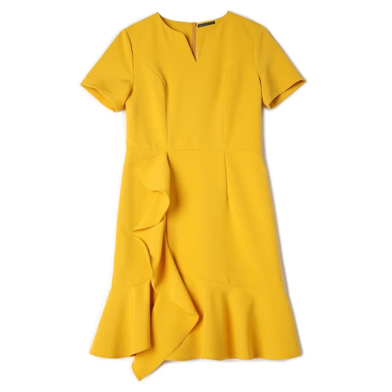 summer wear women's clothing new elegant falbala SW package buttocks fishtail cultivate morality dress