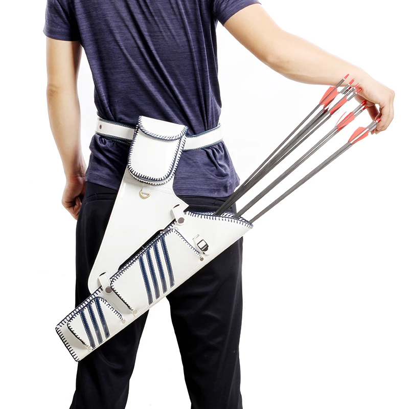 

High Quality Detachable Archery Competition PU Arrow Bag Leather Archery Pouch Quiver And Arrow Storage Bag