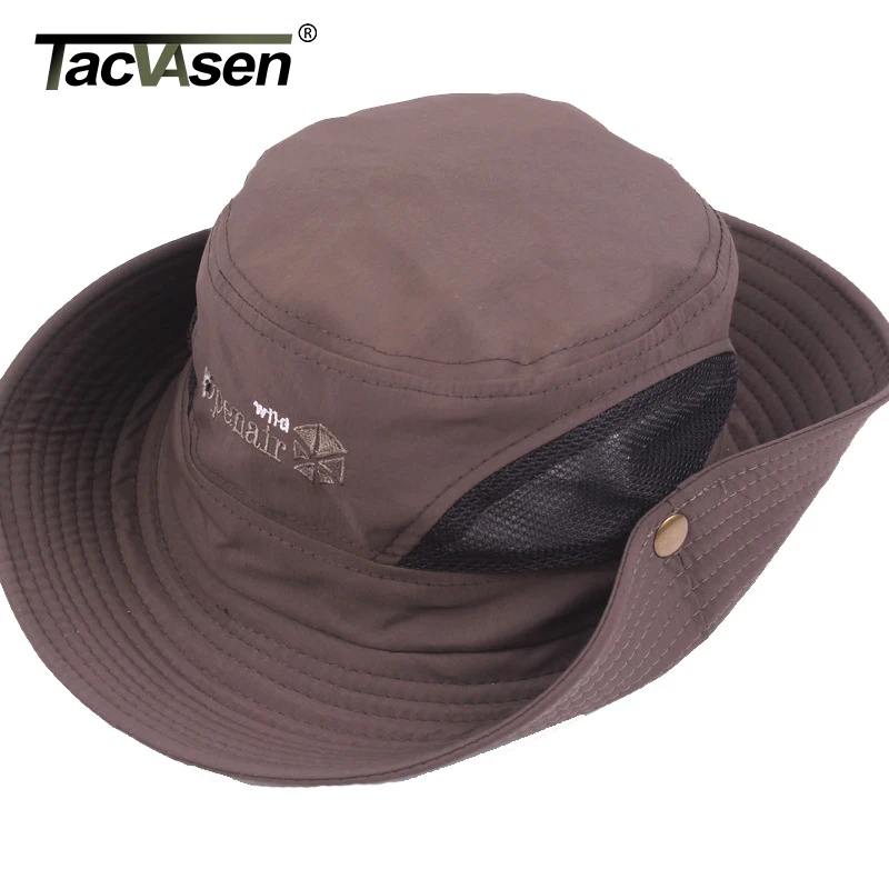 TACVASEN тактическая снайперская шляпа Boonie, мужская летняя защищенная от ультрафиолета легкая Панама, хлопковые сетчатые рыбий поход солнцезащитные шляпы кепки с широкими полями